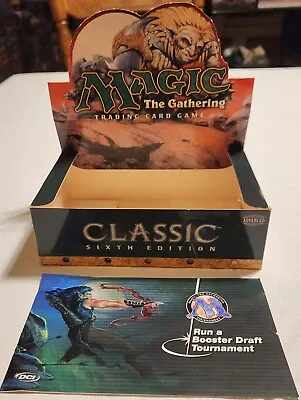 MTG: 6TH EDITION Booster Pack Box W/ Run A Booster Draft  Insert; NO CARDS 1999 • $40