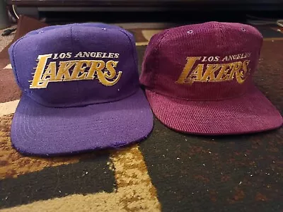 90s Vintage NBA 🏀 L.A Los Angeles Lakers Starter Snapback Hats Wool & Corduroy • $200