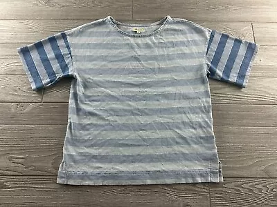 Madewell Top Tee Womens Small Blue Striped Short Sleeve Basic Cotton • $14.39