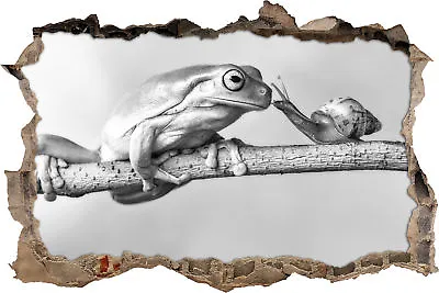 The Frog And The Snail Art B&W - 3D Look Breakthrough Wall Tattoo Sticker - • £17.20