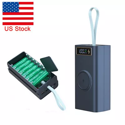 US DIY Detachable 21pcs 18650 Battery Case LCD Display Power Bank Shell Charger • $20.38
