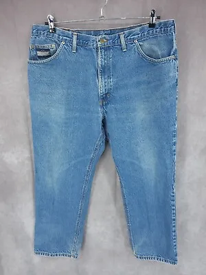 DG Diamond Gusset Jeans Mens 42 X 29 Blue Denim Straight Leg Medium Wash USA • $19.99