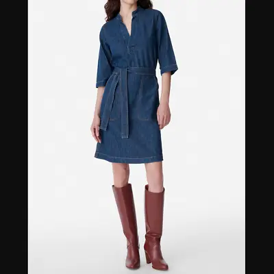 $295 NWT Vanessa Bruno Blue Indigo Denim Arova Jean Dress Size Small/38 • $175