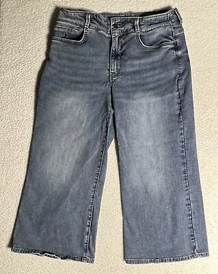 NYDJ Cool Embrace Wide Leg Denim Crop Jeans- Women's Jeans Sz 10 Baggy 31 Waist • $16.95