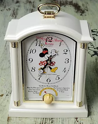 Vintage SEIKO Disney Musical Minnie Mouse Alarm Mantle Clock 6 Song Quartz Japan • $49.95