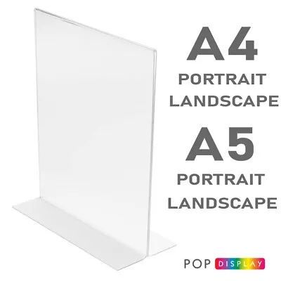 £188.10 • Buy Menu Sign Holder Counter Stand Double Sided Clear  Display POS