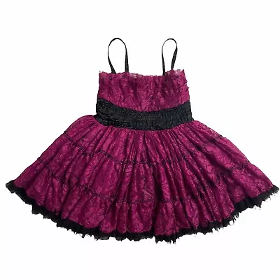 Oh! La La! Girls Couture Dress Size 6 Lace Tutu Magenta Boutique Full Skirt • $24.99