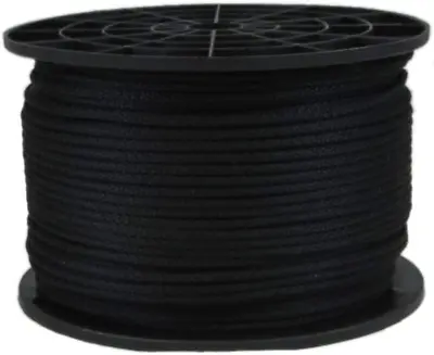 1/8 Inch Black Dacron Polyester Cord - 500 Foot Spool | Solid Braid - Industrial • $50.99