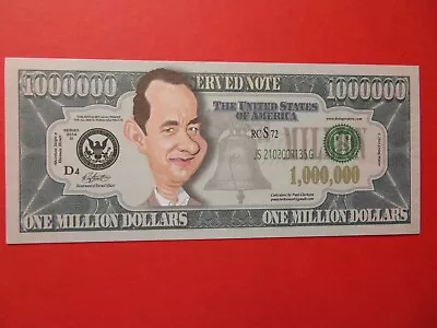 Tom Hanks $1 MILLION DOLLAR Fantasy Bill $1000000 Novelty Bill American Actor • £1.29