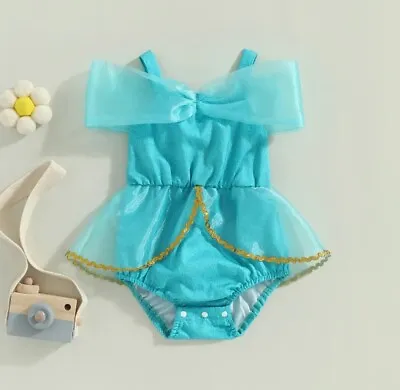 Baby Girl Disney Princess Dress Alladin Jasmine Outfit Baby Birthday Party Dress • £12.99