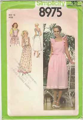 Simplicity 8975 Vintage 70s Sewing Pattern Size: 14 Back Wrap Dress & Apron • $25