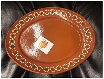 Made In Mexico 11x8 Mexican Grande Dinner Or Salad Clay Oval Plates Set Of 4  • $29.99