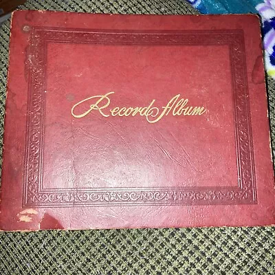 VINTAGE 45 RPM VINYL Red RECORD STORAGE ALBUM/ SLEEVE/ BOOK/ HOLDER/ FOLDER • $25