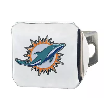 Fanmats NFL Miami Dolphins 3D Color On Chrome Metal Hitch Cover Del. 2-4 Days • $20.99