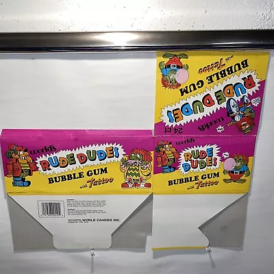 Bubblegum Candy Display Box Vintage RUDE DUDES CREATURE Tattoo Wrapper HTF NICE! • $99.99