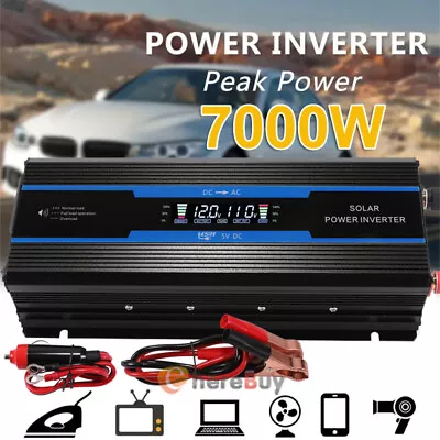 7000W 6000W Car Power Inverter DC 12V To AC 110V Adapter Converter 2 Usb 2 AC • $62.61