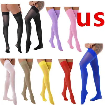 US Women Sheer Pantyhose Hollow Out Suspender Tight Thigh High Stockings Hosiery • $8.26