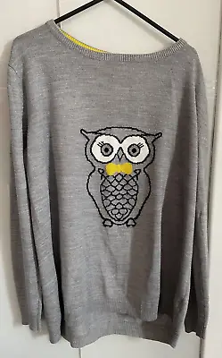 £8.50 • Buy Ladies Simply Be Size 14 Grey Jumper Owl Design Long Sleeved Lightweight Winter