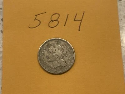 $6.99 • Buy 1867 US 3 Cent Nickel - Fine Detail                                #5814
