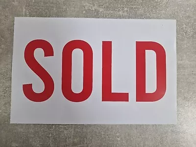 Sold Sign Board  For Car Dealers  A4 Size Bargain  • £3.99