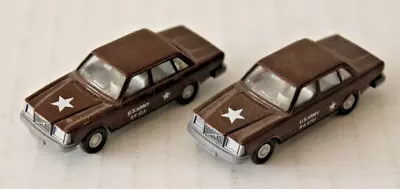 WIKING 1:87 Volvo 264 Chocolate U.S. Army  Lot Of Two HO Scale • $14.95
