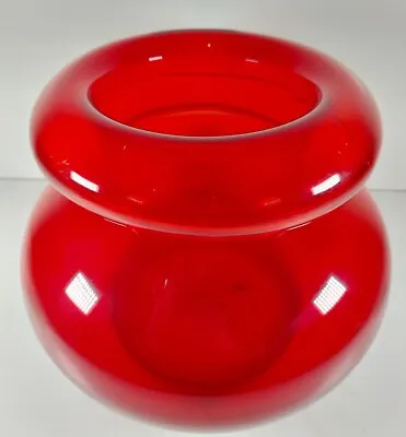 IKEA Stockholm Red Large Squat Vase Urn 1999  MARIA VINKA  Mushroom Art Vintage • £59.99