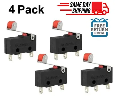 4x Durable Micro Roller Lever Arm Open Close Limit Switch Kw12-3 Microswitch • $4.59