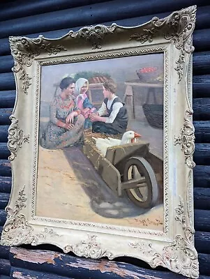 £3400 • Buy Village Scene Collectors Statment Original Artwork Framed Oil Painting 