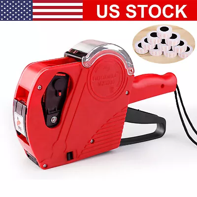 MX-5500 8 Digits Price Tag Gun Marking Machine+Ink Roller/10 Roll Sticker Labels • $10.95