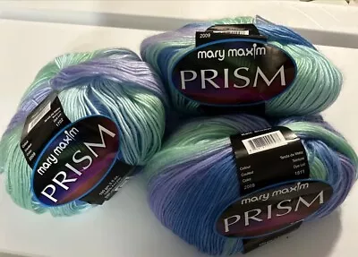 Lot Of 3 MARY MAXIM PRISM In RAIN SHOWER #2009 290yds 3.5oz • $25