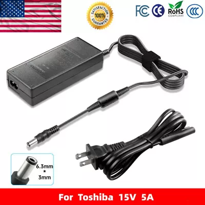 15v 5a For Toshiba Equium A100-147 A100 Ac Adapter Charger + Power Cord  • $11.49