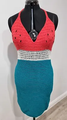 $29 • Buy BNWT ASOS Watermelon Fruit Crochet Summer Beach Dress - Size S M 8 10 12 14