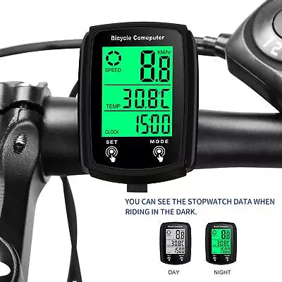 MTB Road Bike Computer Speed Meter Bicycle Speedometer New Odometer E1 U6Y6 • $7.09