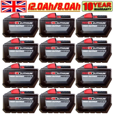 £20.98 • Buy GENUINE 18V FOR Milwaukee 48-11-1812 12.0 AH Battery M18 18 Volt XC 8.0Ah Li-ion