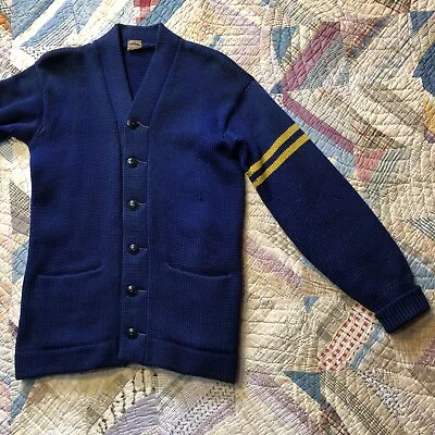 VTG 40’s 50’s Letter Sweater Sportswear Rockabilly Workwear 36 Shenk Tittle Blue • $35