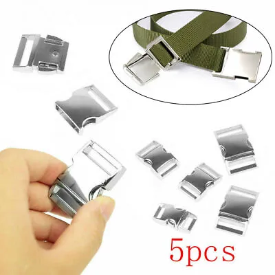 5Pcs Metal Bag Backpack Strap Webbing Belt Quick Side Release Buckle Clasp Snap • £6.89