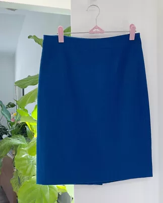 J Crew Blue Pencil Wool Blended Midi Skirt Size 2 Women • $19.50