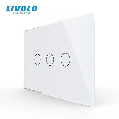 LIVOLO 3 Gang Wall Light Switch White Touch Glass Panel Home Light On/Off • $47.79