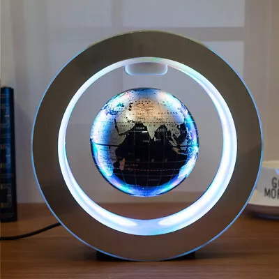 Floating Globe LED Light Magnetic Levitation Floating Globe World Map Desk Decor • £26.99