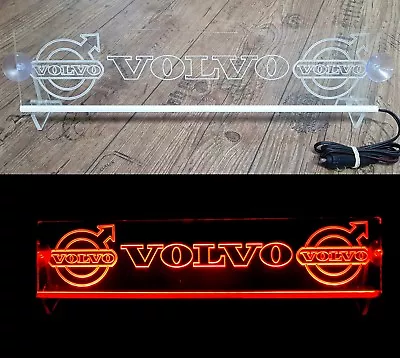 24 Volts VOLVO SIGN WITH 2 LOGOS ENGRAVED ILLUMINATING RED LED NEON 24V/5W. • $36.61