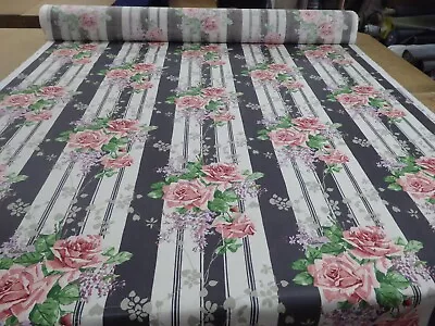 £9.99 • Buy 4 Metres SANDERSON CECILE ROSE EBONY ROSE - Linen Blend Fabric RRP £64/mtr