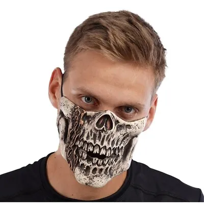 £6.99 • Buy Skull Mouth Latex Mask Halloween Scary Gothic Skeleton Costume Fancy Dress