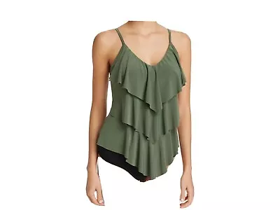 Magicsuit Women's Rita All Over Tiered Tankini Swim Top Size 12 - Military $122 • $60