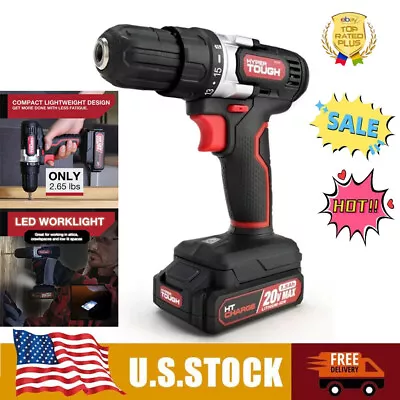 Hyper Tough 20V Max Lithium-Ion Cordless DrillVariable Speed W/Battery Charger. • $26