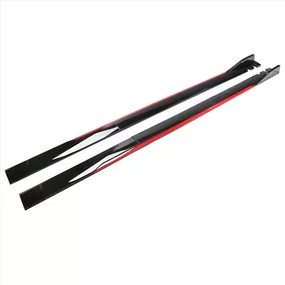 2m 78.7  Universal Side Skirt Extension Rocker Panel Splitter Lip Black Red • £42.95