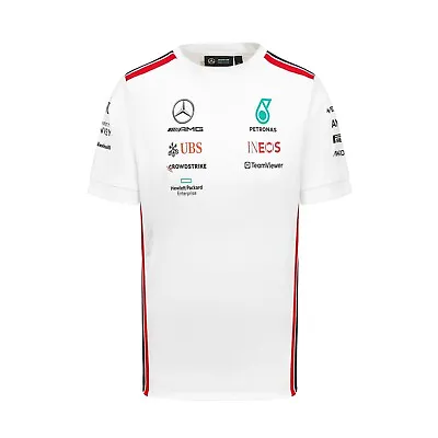 Mercedes AMG Petronas F1 Team Replica T-Shirt Men's White 2023 Free UK Shipping • £40.50