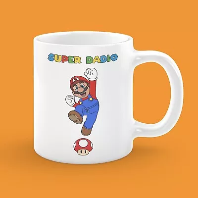 Super Mario - Super Dadio Mug - Dad - Fathers Day - Hand Drawn Illustration Gift • £11.99