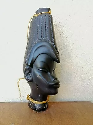 Vintage Space Age Figure Of Lady Wall / Desk Decoration Gypsum Africa. Rare!!! • $90