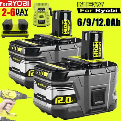 2x 18V 12Ah Lithium Genuine Battery For RYOBI P108 ONE+ PLUS 6/8/9.0AH / Charger • $238.98