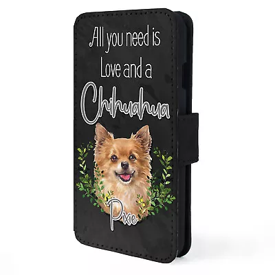 Personalised Chihuahua IPhone Case Custom Dog Flip Phone Cover Wallet Gift ND17 • £12.95